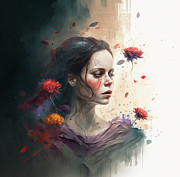 Flowers In The Air Digital Art by Anna Rumiantseva