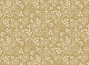 Flowers Leaf in Brass Color Background, Floral seamless pattern, Shades of Brass Digital Art by Elsayed Atta