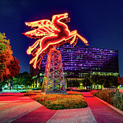 Flying Red Pegasus in Downtown Dallas Texas Photograph by Gregory Ballos Flying Red Pegasus in Downtown Dallas Texas Photograph by Gregory Ballos