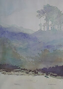 Fog at Lincoln city Painting by Jenny Armitage
