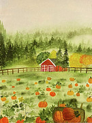 Foggy Farm Painting by Lisa Neuman