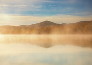 Foggy Maine Reflection On Autumn Lake Photograph by Dan Sproul