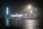 Foggy Night at the Citgo Photograph by Dave King