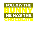 Follow The Bunny He Has The Chocolate Blue Digital Art by Lin Watchorn