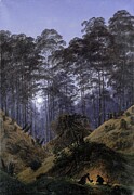 Forest Interior by Moonlight - Caspar David Friedrich Digital Art by Samuel HUYNH