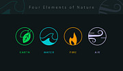 Four Elements New Drawing by Amtitus