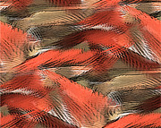 Fox in the Hen House Orange and Brown Abstract Art Digital Art by Shelli Fitzpatrick