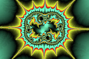 Fracal Solar Flare in Retro Colors Digital Art by Shelli Fitzpatrick