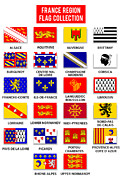 France Region Flag Collection - Complete Drawing by Booka1