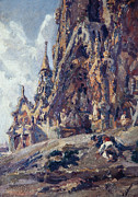 Francesc Gimeno/ Sagrada Familia, Barcelona. 1889 Private Collection. Painting by Francisco Gimeno Arasa -1858-1927-