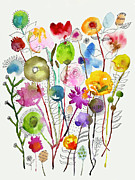 Free-Floating Flowers Painting by Beth Nadler