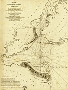 French Naval Map for the Entrance to the Hudson in New York 1778 Drawing by Vintage Military Maps