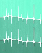Frequency in Aquas 2 Digital Art by Donna Mibus
