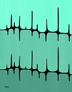 Frequency in Aquas Digital Art by Donna Mibus