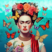 Frida Kahlo Self Portrait 7 Digital Art by Mark Ashkenazi