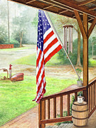 Front Porch Freedom Painting by Randy Welborn