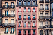 Full frame of old row houses exteriors in Paris Photograph by Kolderal