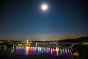 Full Moon Over the Mid-Hudson Bridge, Seen From the Walkway Photograph by John Morzen