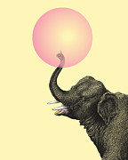 Funny bubble elephant Digital Art by Madame Memento