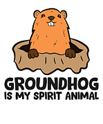 Funny Groundhog Lover Groundhog Is My Spirit Animal Tapestry - Textile by EQ Designs