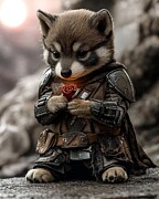Galactic Valentine Dog Digital Art by Ben Tomball