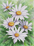 Garden Daisies Painting by Lori Taylor Garden Daisies Painting by Lori Taylor