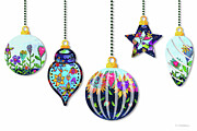 Garden Holiday Ornament Art Painting by Sharon Cummings