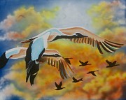 Geese Heading North Painting by Benjamin Ragland