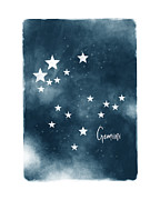 Gemini Star Map- Art by Linda Woods Mixed Media by Linda Woods