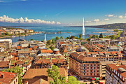 Geneva aerial view Switzerland Photograph by Benny Marty Geneva aerial view Switzerland Photograph by Benny Marty
