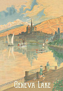 Geneva Lake, Promenade Digital Art by Long Shot