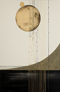 Geometric Black and Gold Moon Art Painting by Lourry Legarde Geometric Black and Gold Moon Art Painting by Lourry Legarde