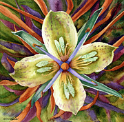 Geometric Gentian Flower Painting by Anne Gifford Geometric Gentian Flower Painting by Anne Gifford