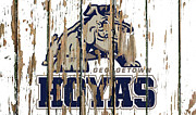 Georgetown College Vintage Logo University Peeling Barn Wood Paint Mixed Media by Design Turnpike