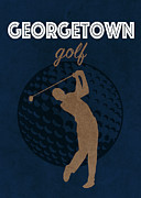 Georgetown University College Golf Sports Vintage Poster Mixed Media by Design Turnpike