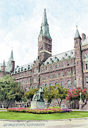 Georgetown University Painting by John Stoeckley