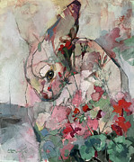 Geranium Painting by Kimberly Santini