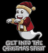 Get Into The Christmas Spirit Funny Xmas Ghost Digital Art by Mister Tee