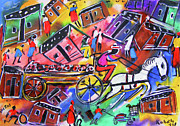 Ghettos Painting by Eli Kobeli 1932-1999 Ghettos Painting by Eli Kobeli 1932-1999