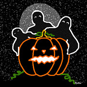 Ghost Pumpkin Painting by Vallee Johnson