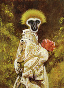 Gibbon Geish Painting by Michael Thomas