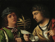 Giovanni Borgherini and His Tutor. Oil on canvas. Painting by Attributed to Giorgione