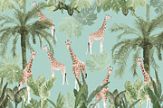 Giraffes in the Jungle #3 #kids #wall #decor #art  Digital Art by Anitas and Bellas Art