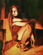 Girl in strong light Painting by Sv Bell