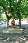 Girl with a Deer Fountain at Hviezdoslav Square by Alojz Rigele, 1942 - Bratislava, Slovakia Photograph by Stuart Chard