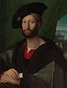 Giuliano de Medici  Duke of Nemours Drawing by Workshop of Raphael Italian
