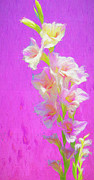 Gladiolas Painted 2  Digital Art by Cathy Anderson