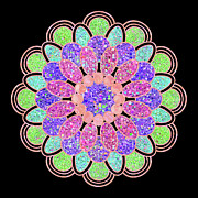 Glam Mandala colorful abstract geometric meditation symbol Photograph by Tina Lavoie