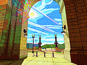 Glowing Sun At Union Station Painting by Rod Whyte Glowing Sun At Union Station Painting by Rod Whyte