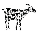 Goat Farmer Animal Farming Goats Silhouette Digital Art by Toms Tee Store